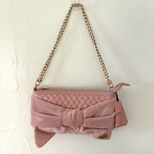 NWT Juicy Couture Pink Quilted Bow Chain Shoulder Bag